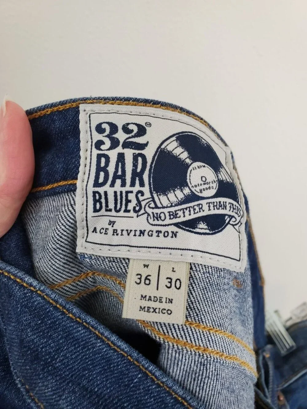 Ace Rivington 32 Bar Blues dark wash athletic taper jeans